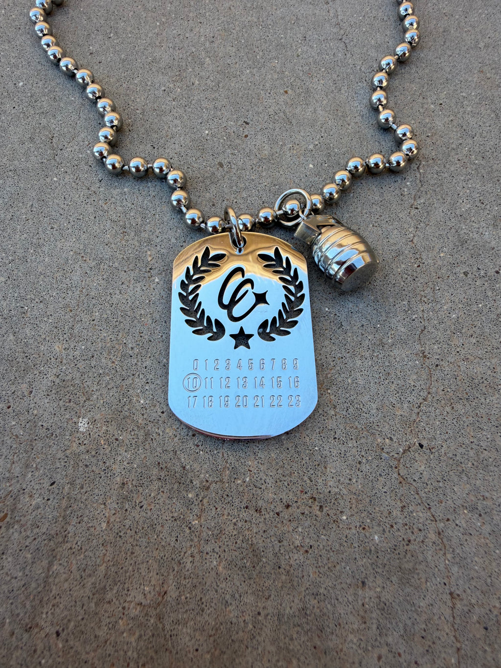 Silver Dog Tag Chain