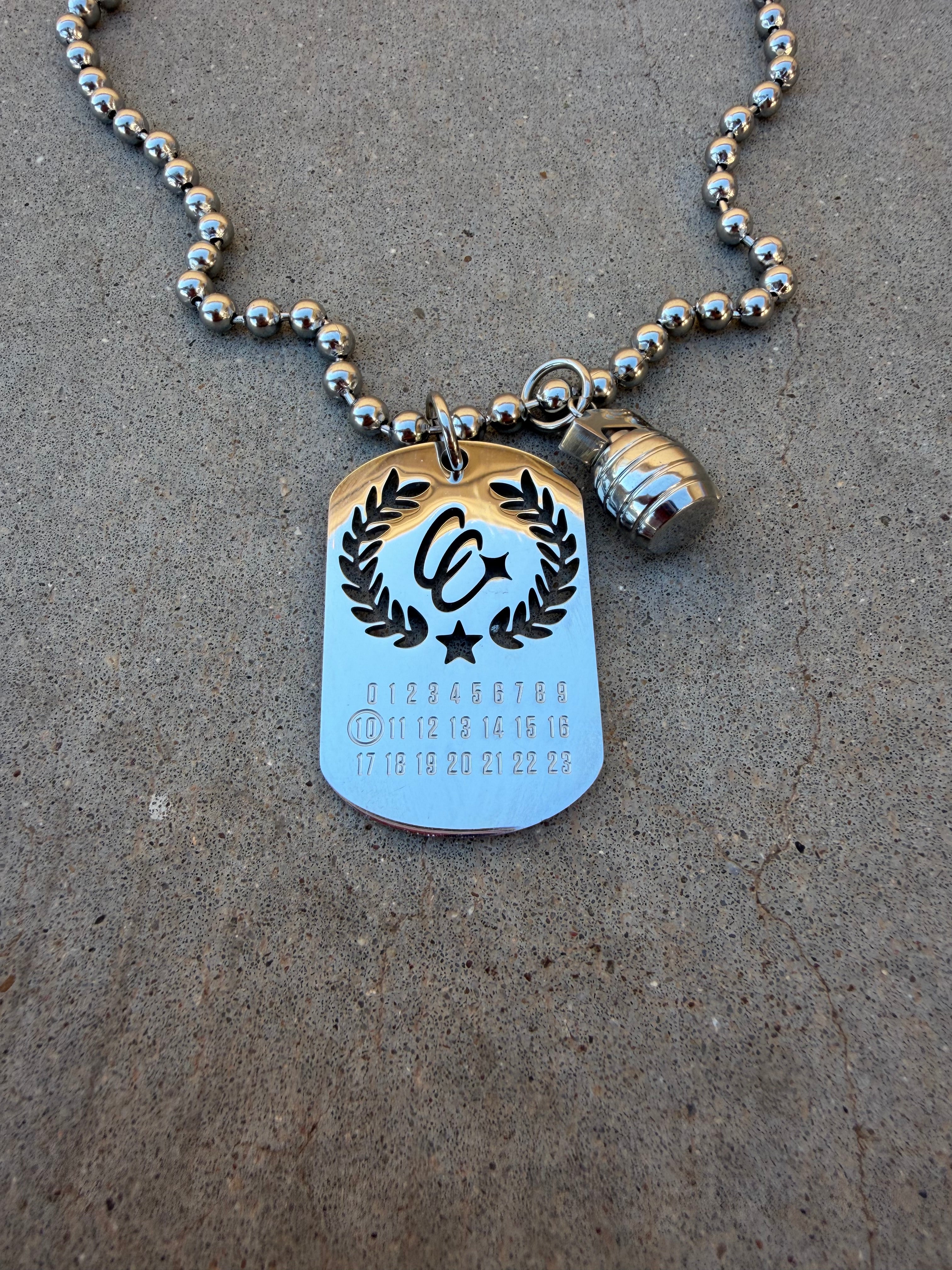 Silver Dog Tag Chain