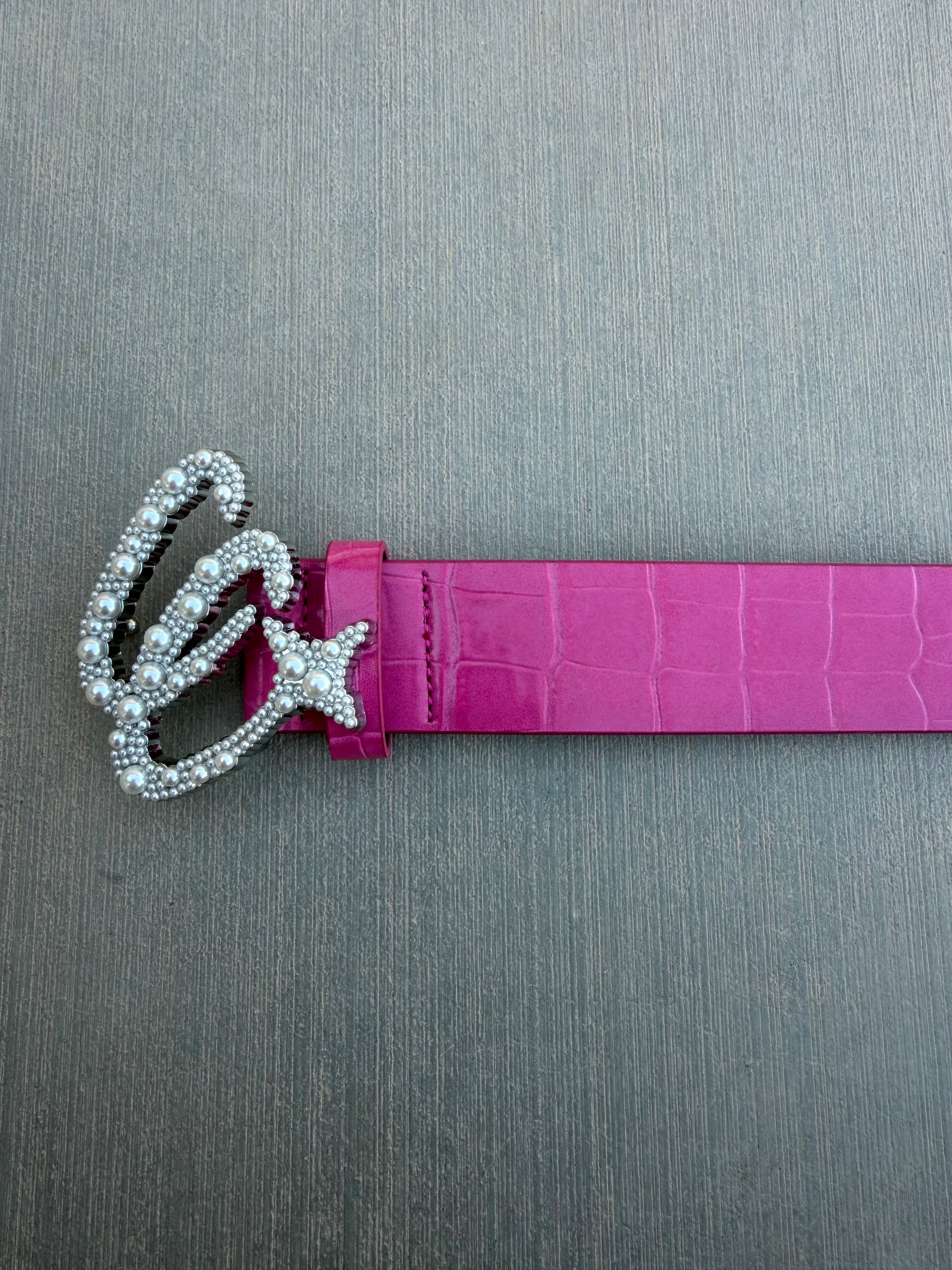 Pink Croc Belt