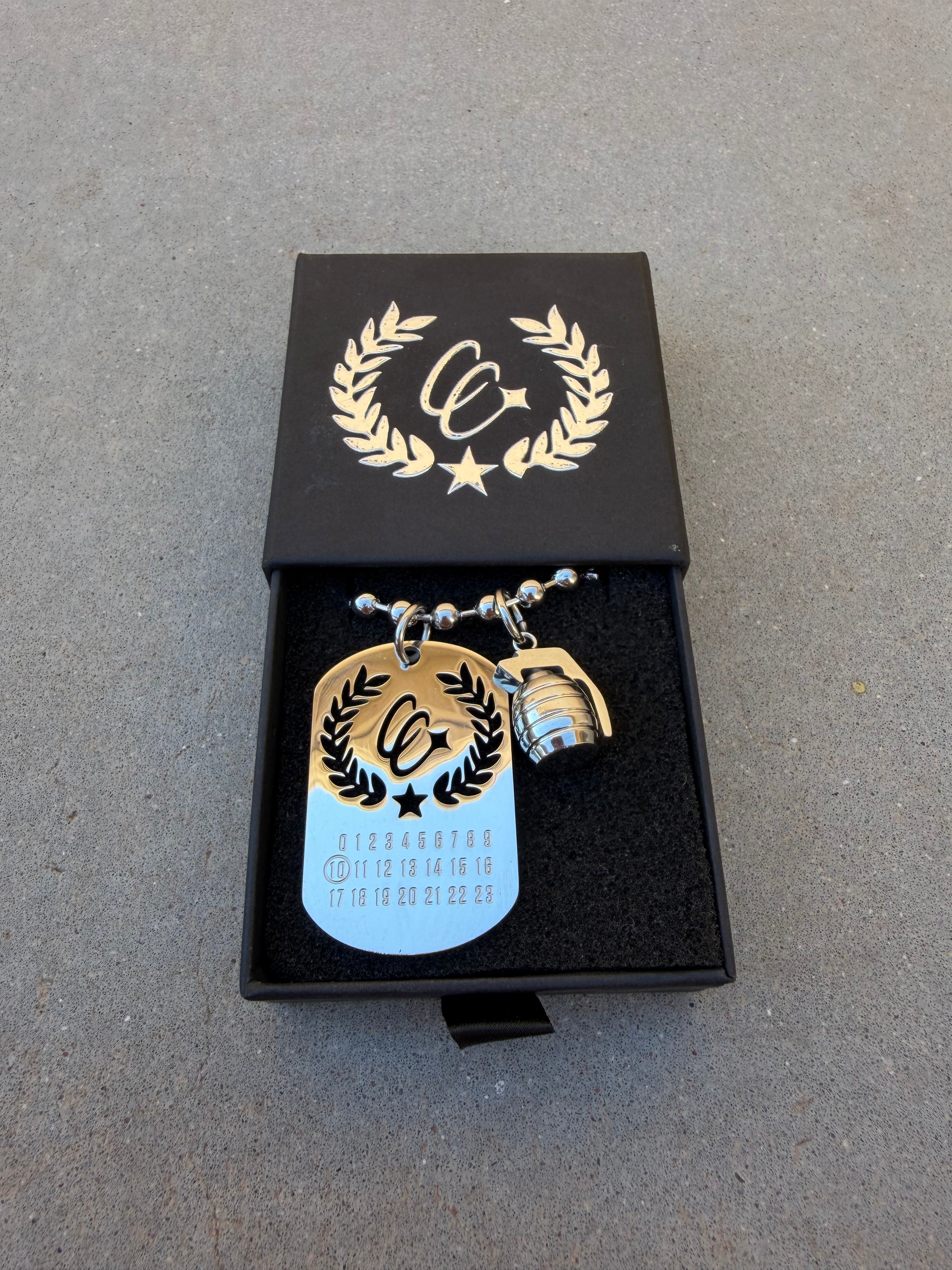 Silver Dog Tag Chain