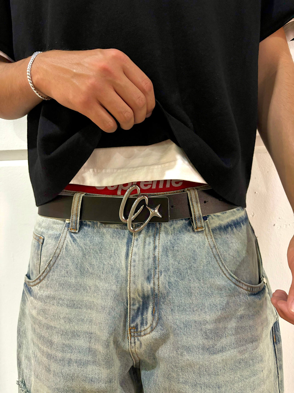 Cc Reversible Belt Silver
