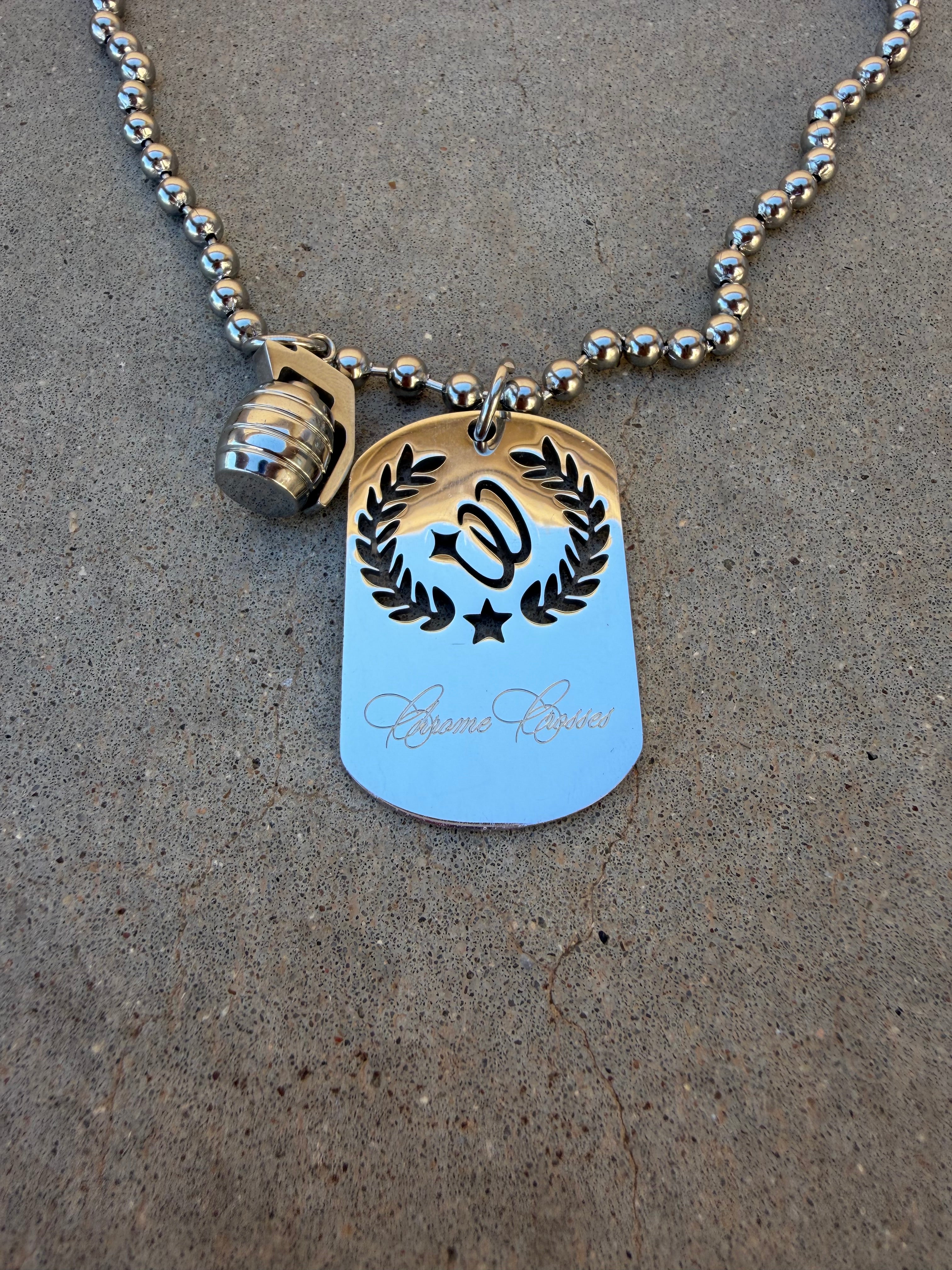 Silver Dog Tag Chain