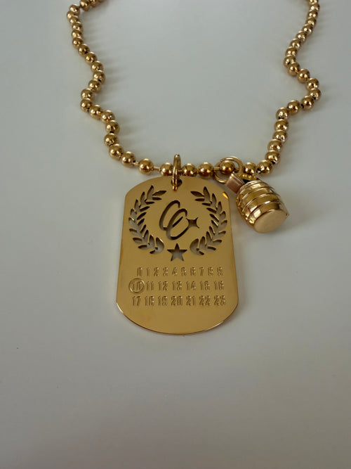 Gold Dog Tag Chain