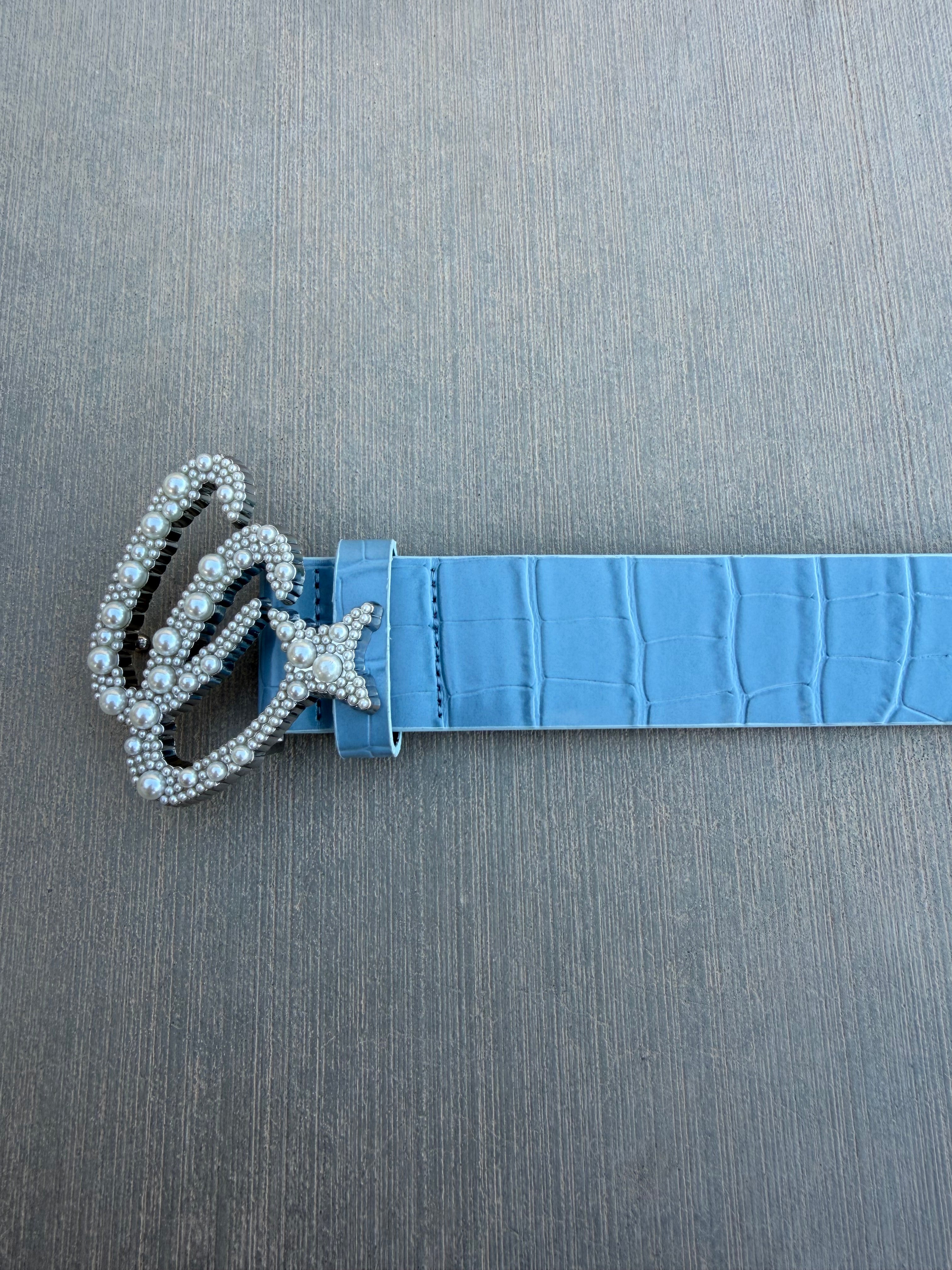 Blue Croc Belt